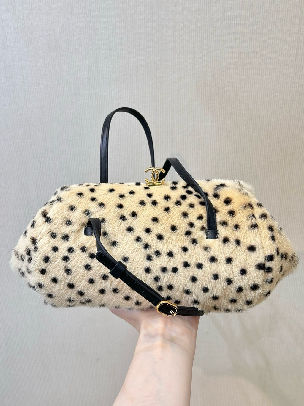 Chanel Pony Hair Cheetah Print Pretty CC Clutch With Strap