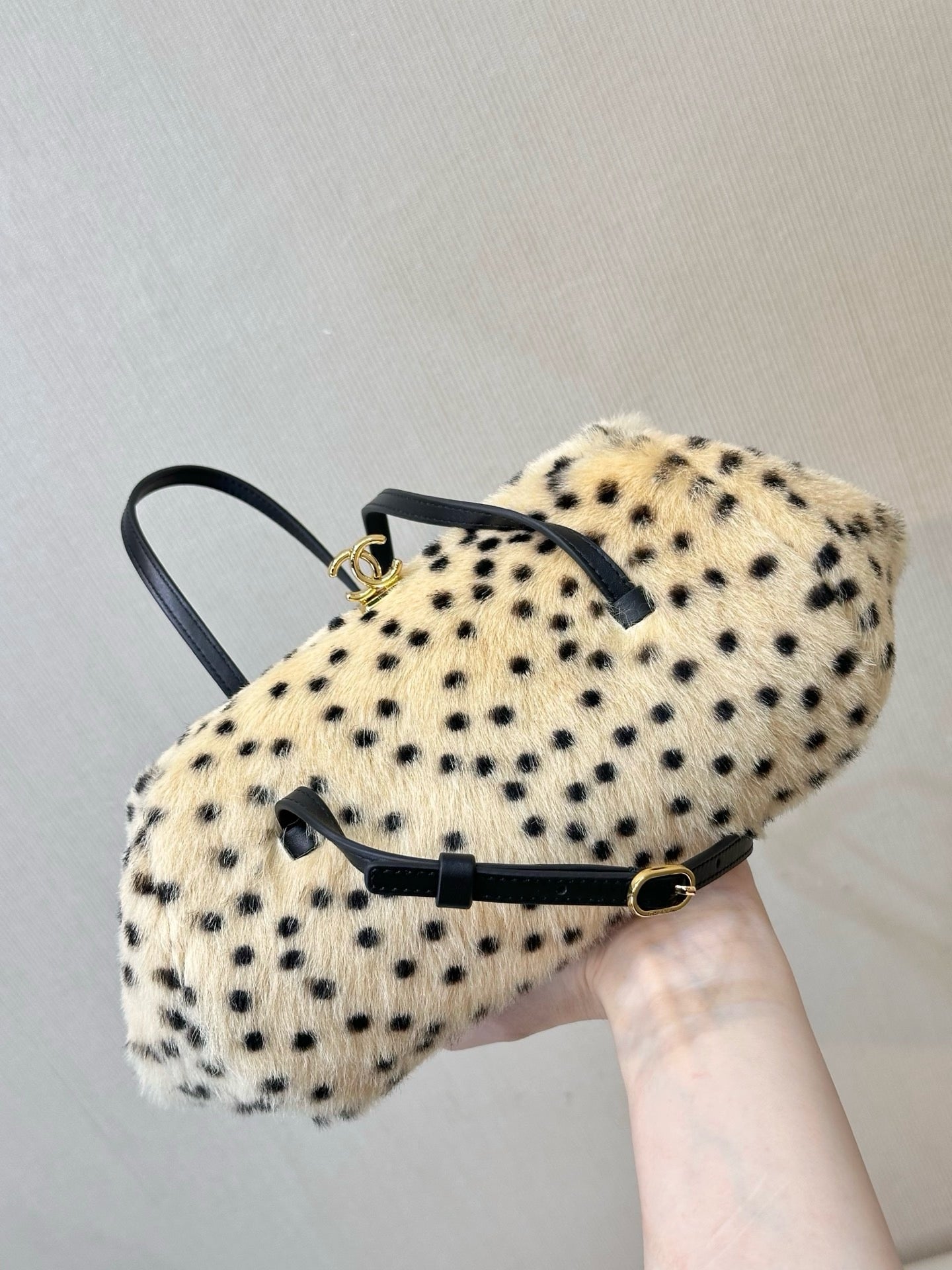 Chanel Pony Hair Cheetah Print Pretty CC Clutch With Strap