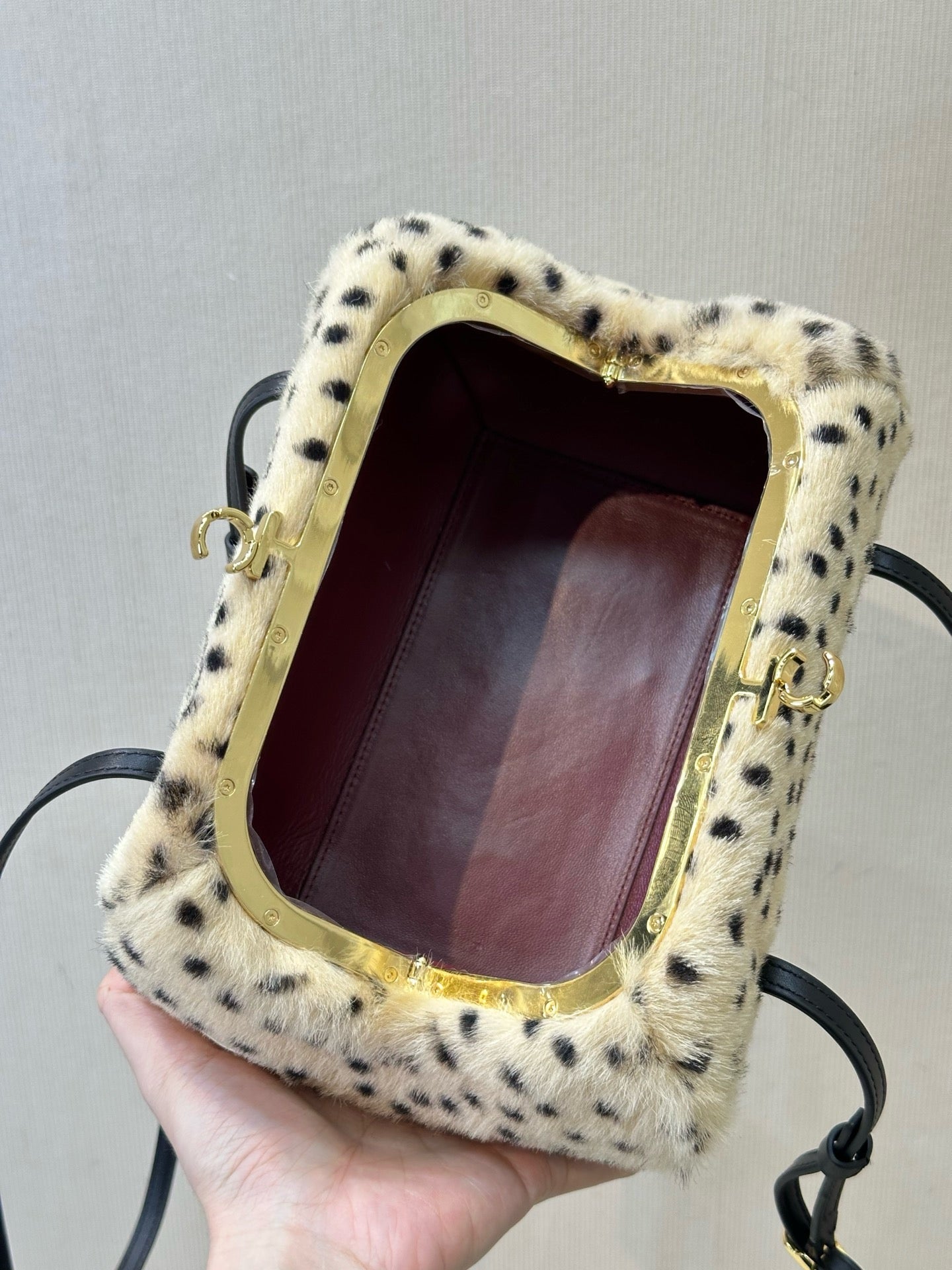Chanel Pony Hair Cheetah Print Pretty CC Clutch With Strap