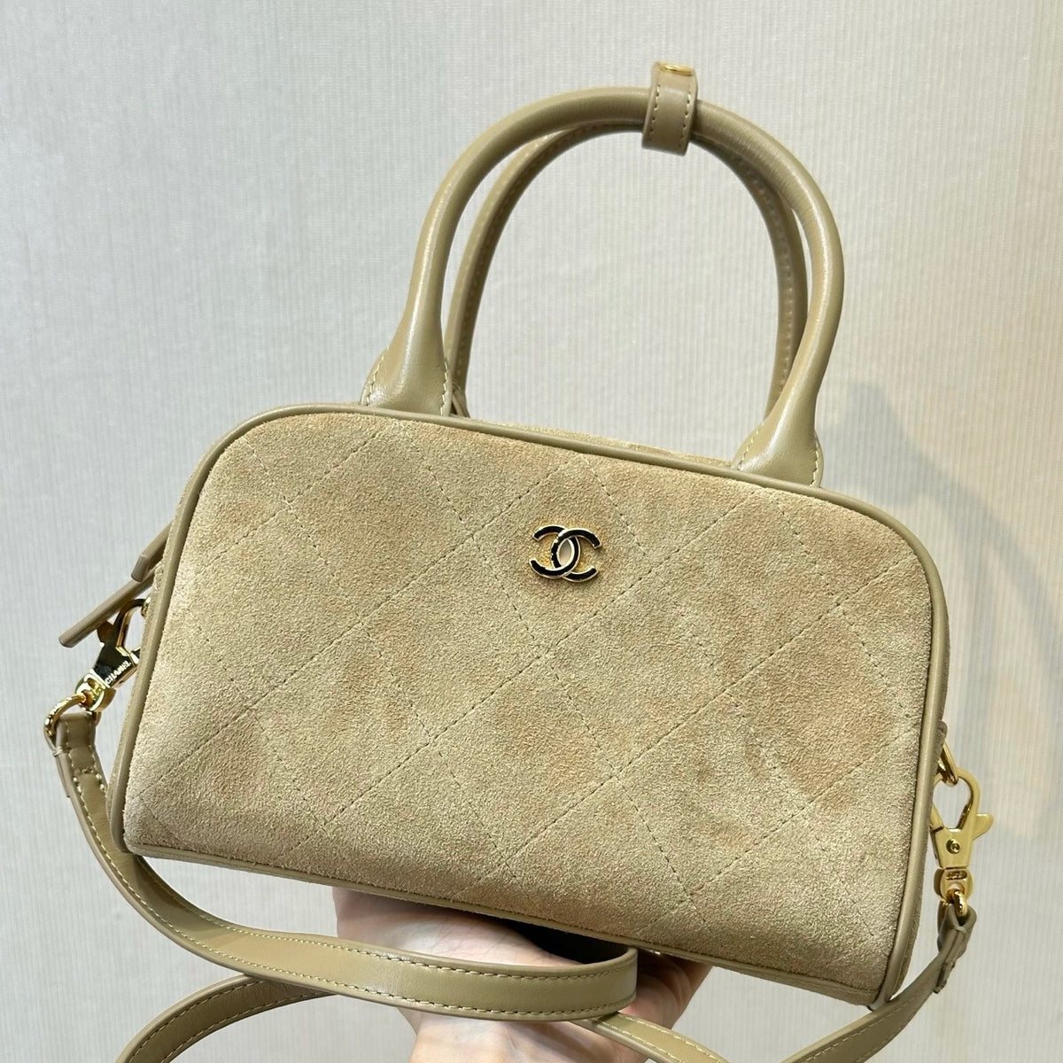 Chanel Clutch With Leather Strap in Suede AP5528