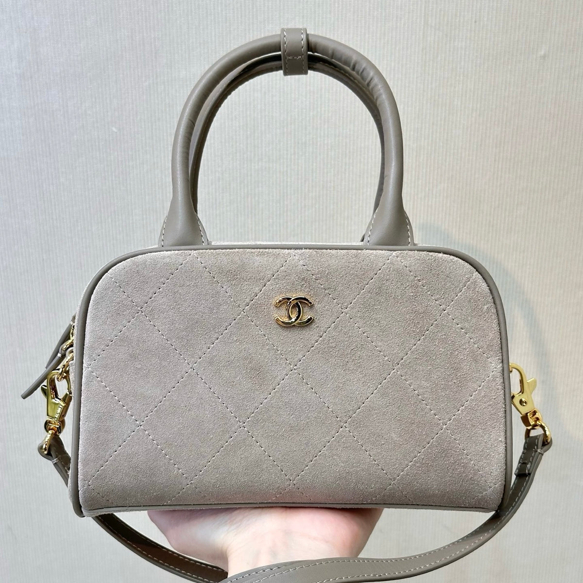 Chanel Clutch With Leather Strap in Suede AP5528