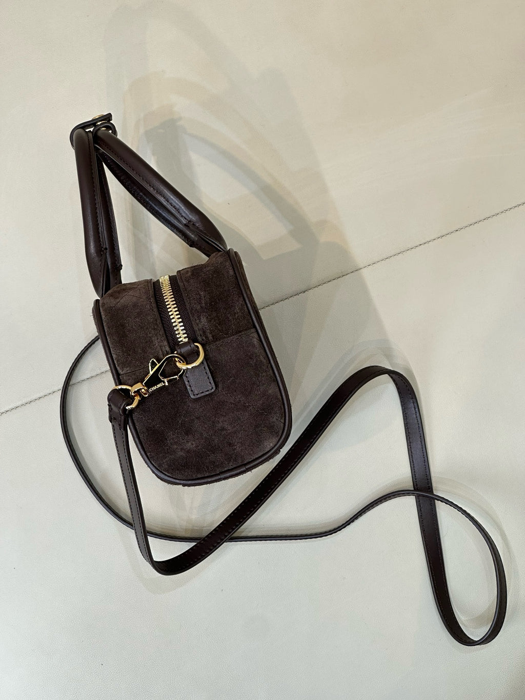 Chanel Clutch With Leather Strap in Suede AP5528