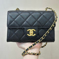 Chanel Mini Flap Bag in Grained Shiny Calfskin
