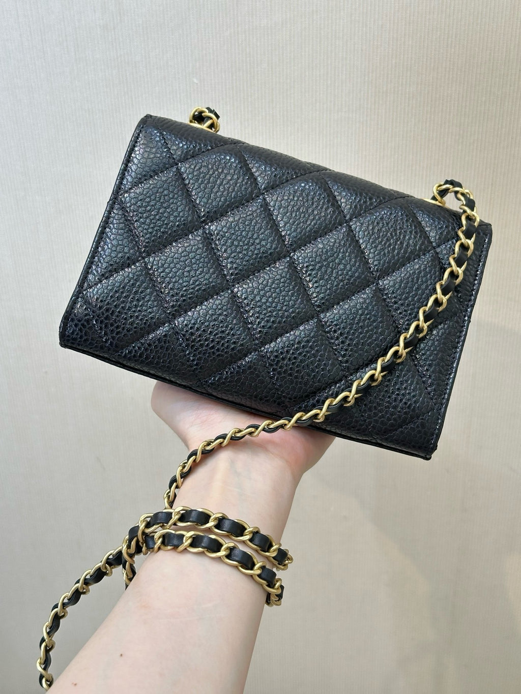 Chanel Mini Flap Bag in Grained Shiny Calfskin