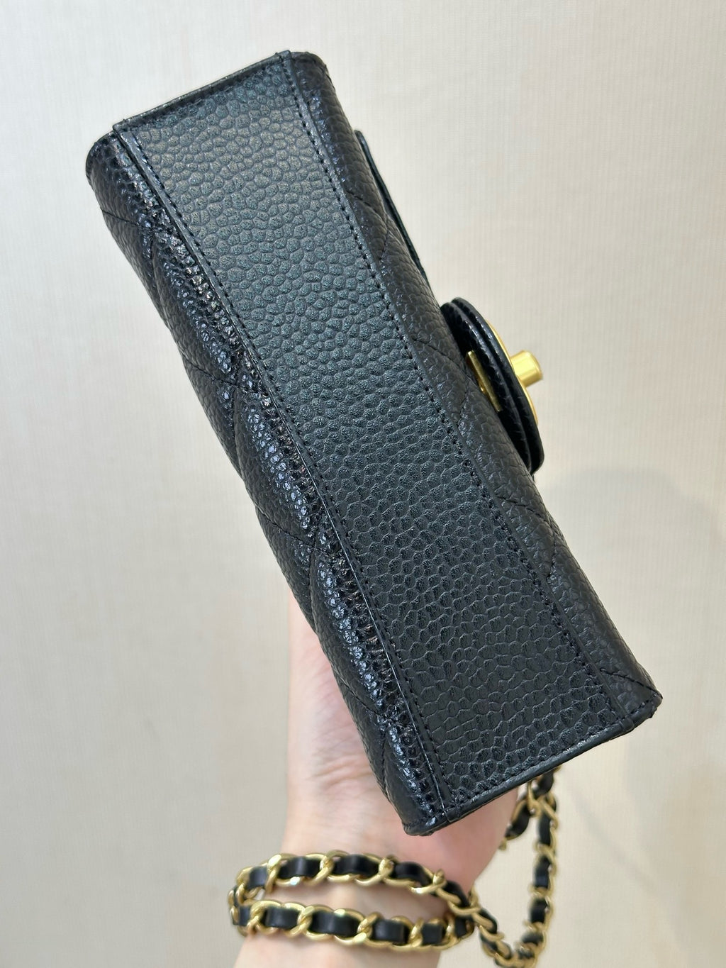 Chanel Mini Flap Bag in Grained Shiny Calfskin