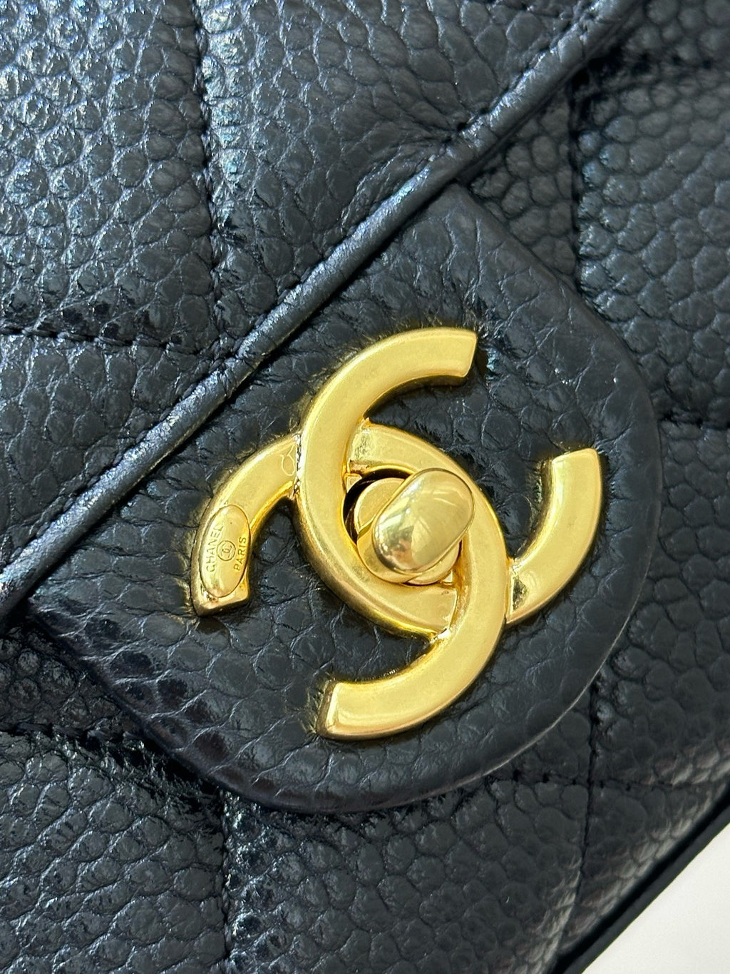 Chanel Mini Flap Bag in Grained Shiny Calfskin