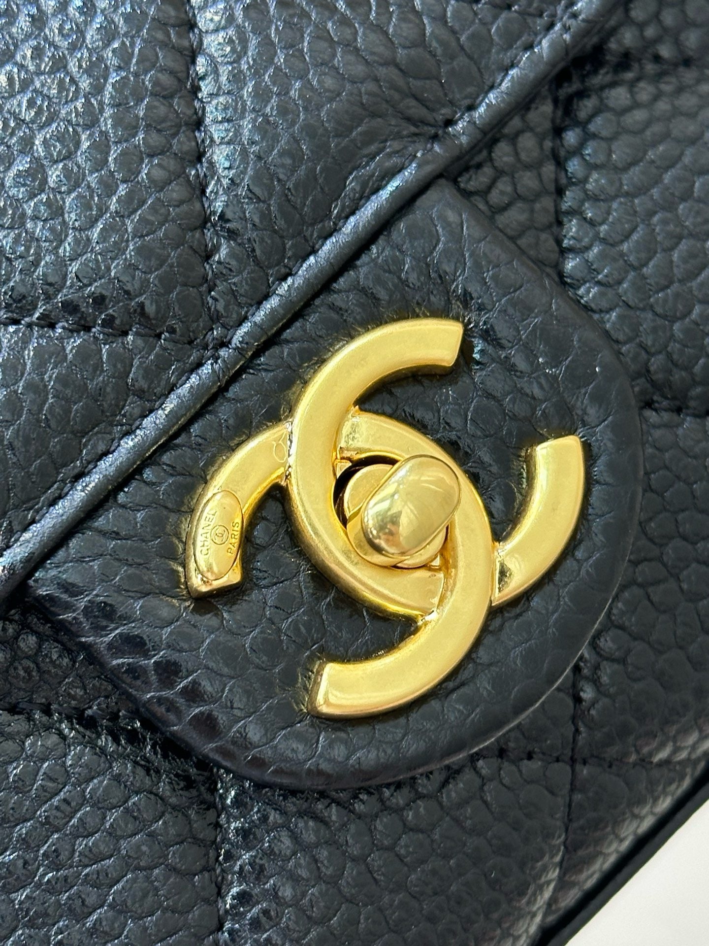 Chanel Mini Flap Bag in Grained Shiny Calfskin