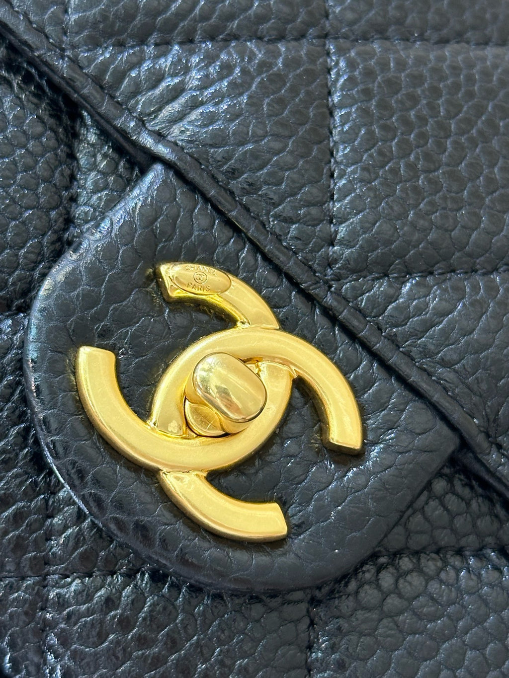 Chanel Mini Flap Bag in Grained Shiny Calfskin