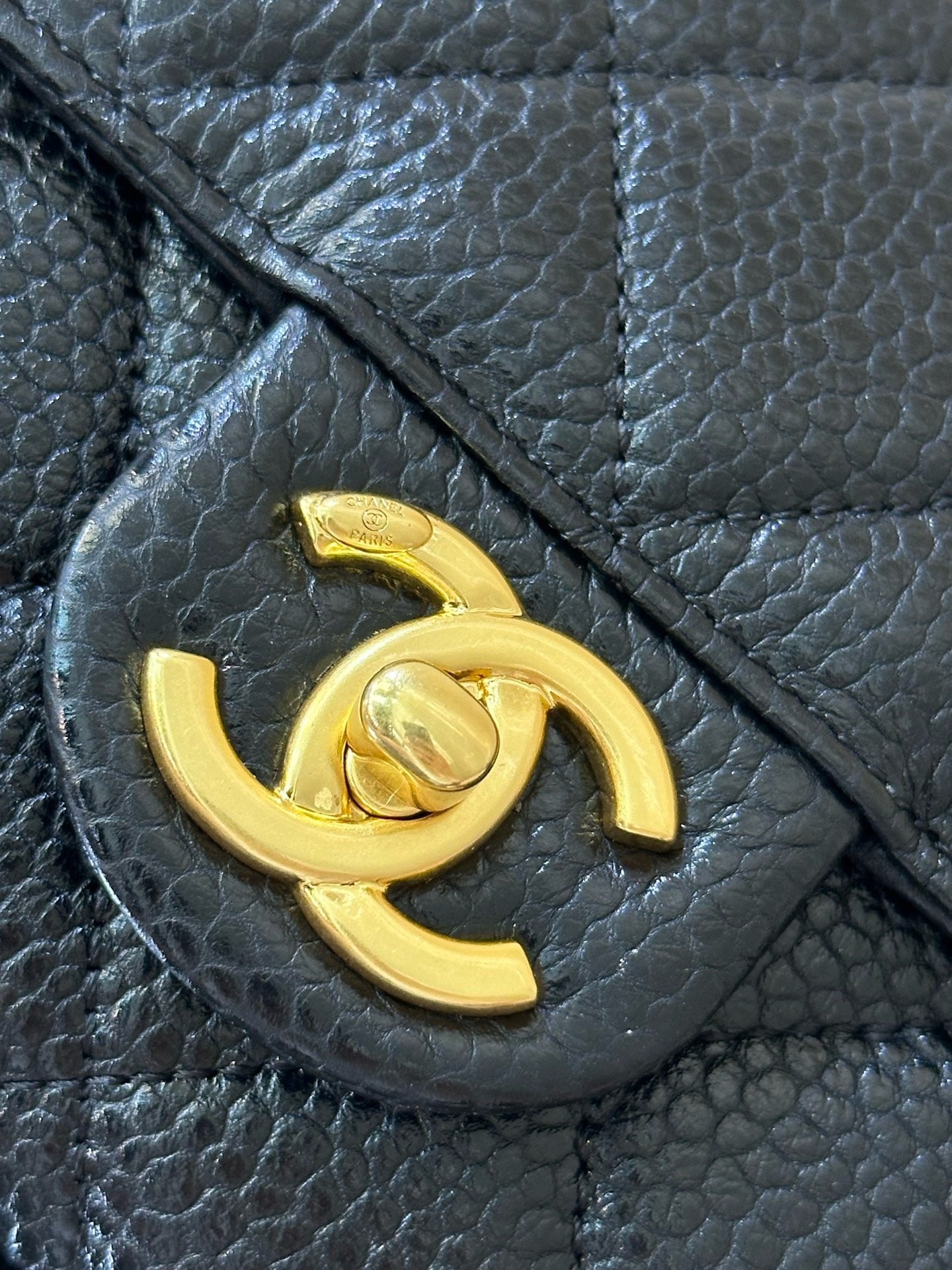 Chanel Mini Flap Bag in Grained Shiny Calfskin