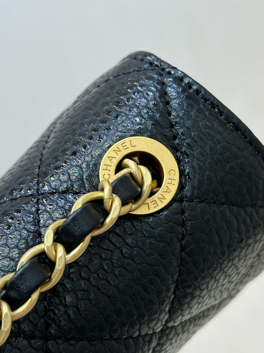 Chanel Mini Flap Bag in Grained Shiny Calfskin