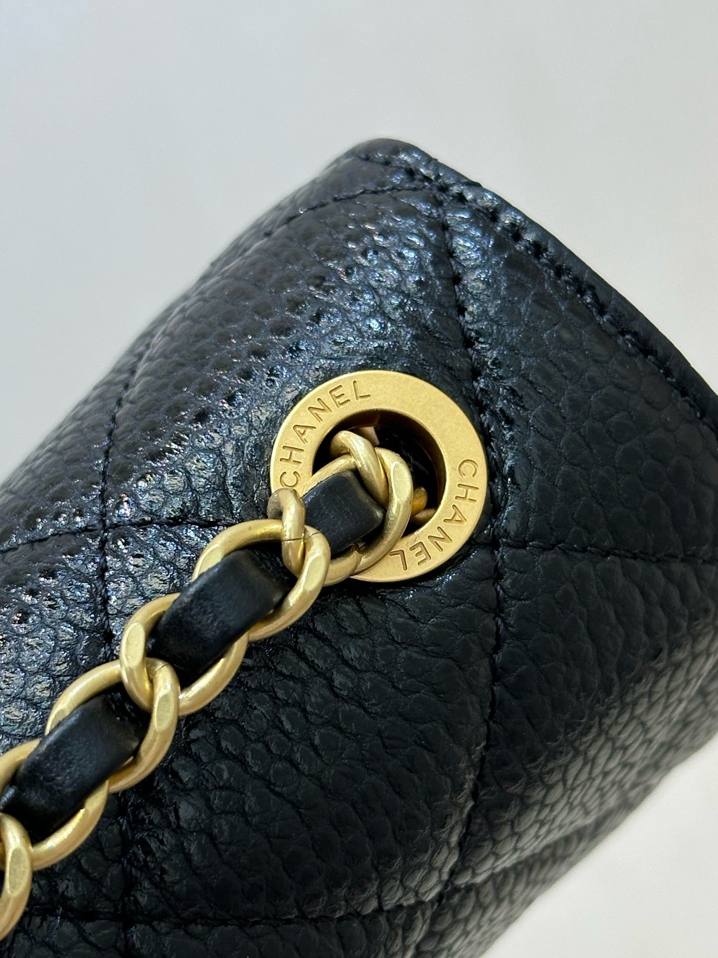 Chanel Mini Flap Bag in Grained Shiny Calfskin