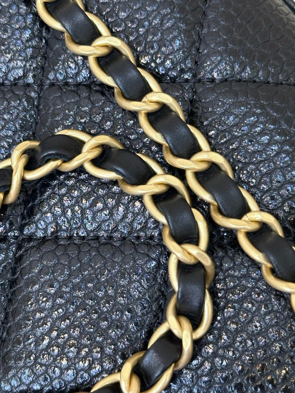 Chanel Mini Flap Bag in Grained Shiny Calfskin