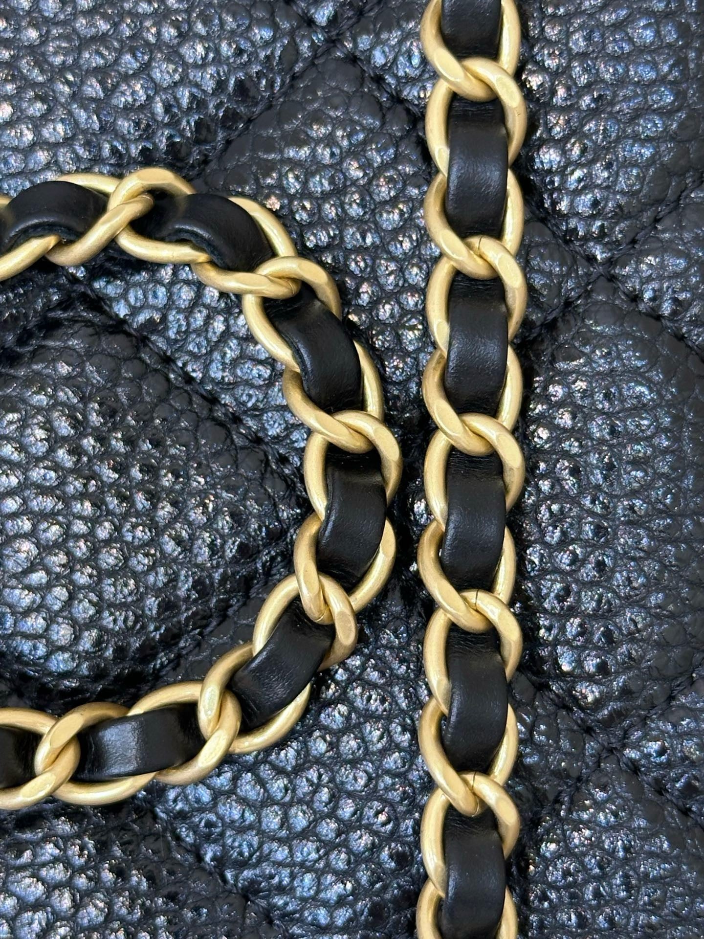 Chanel Mini Flap Bag in Grained Shiny Calfskin