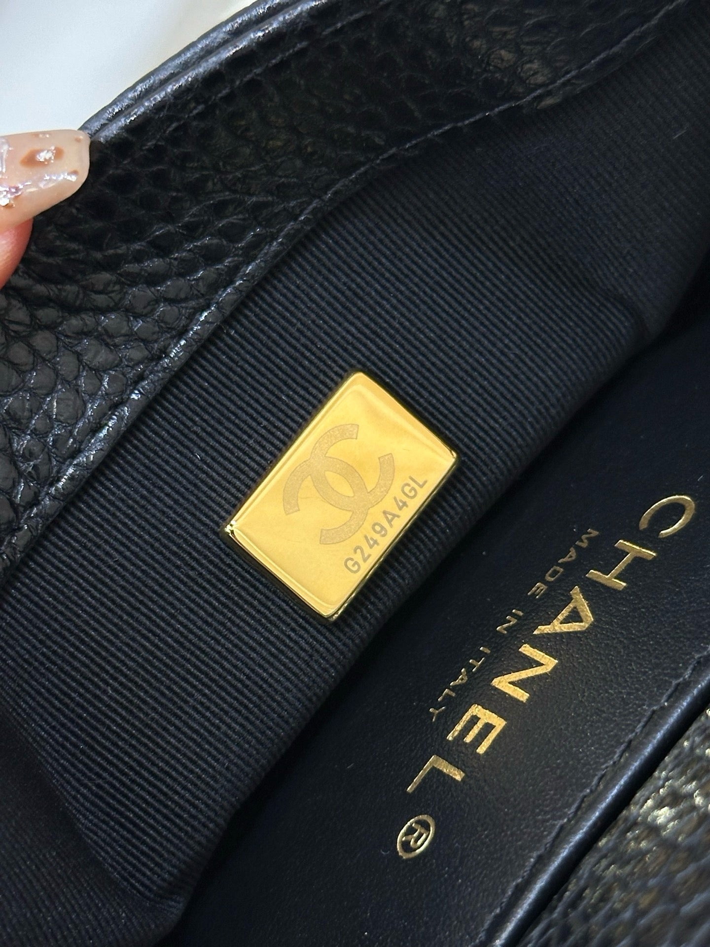 Chanel Mini Flap Bag in Grained Shiny Calfskin