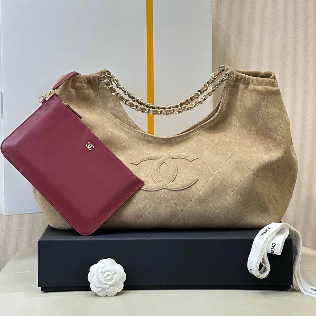 Chanel Maxi Cabas Hobo Bag in Suede