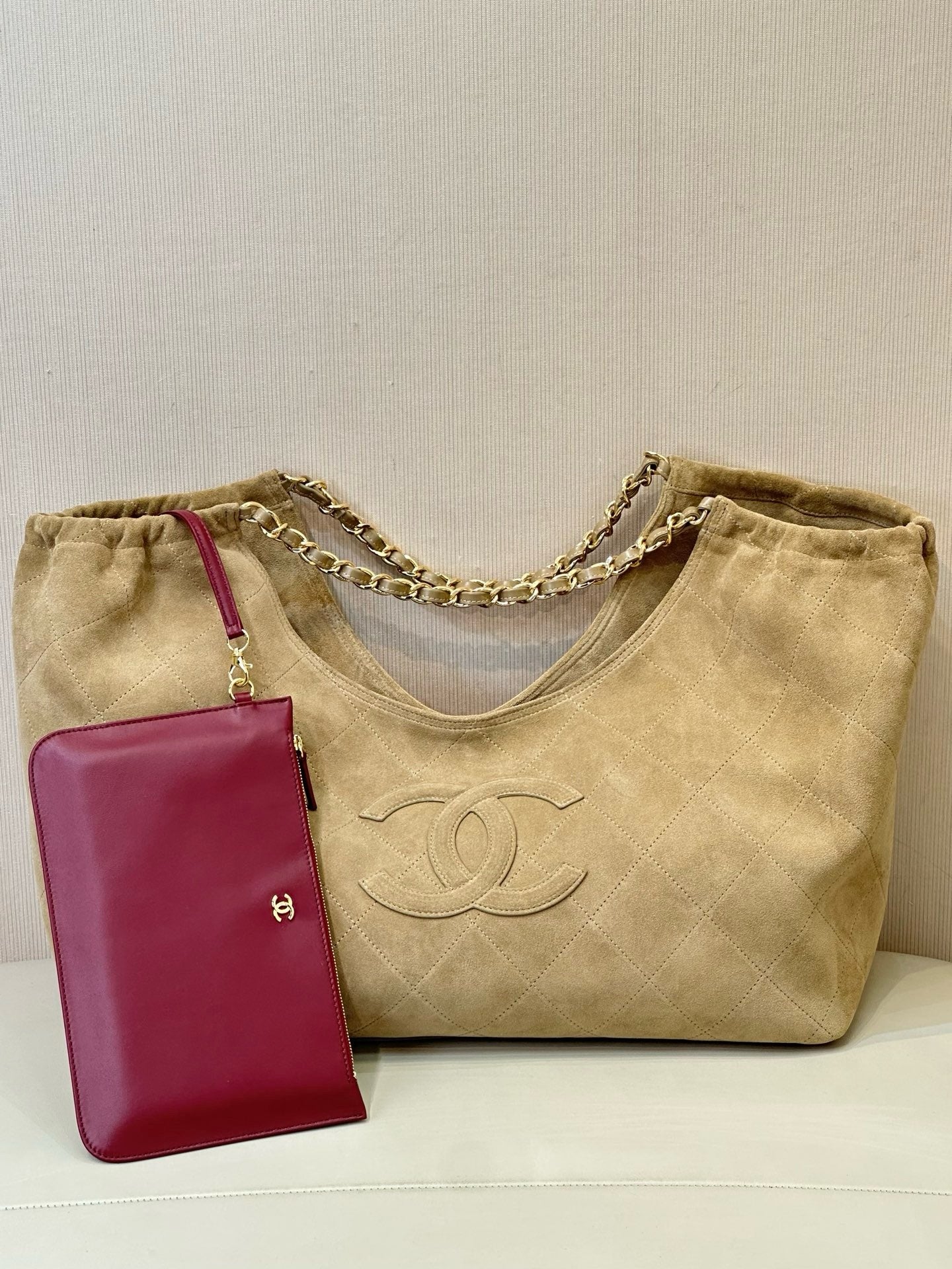 Chanel Maxi Cabas Hobo Bag in Suede