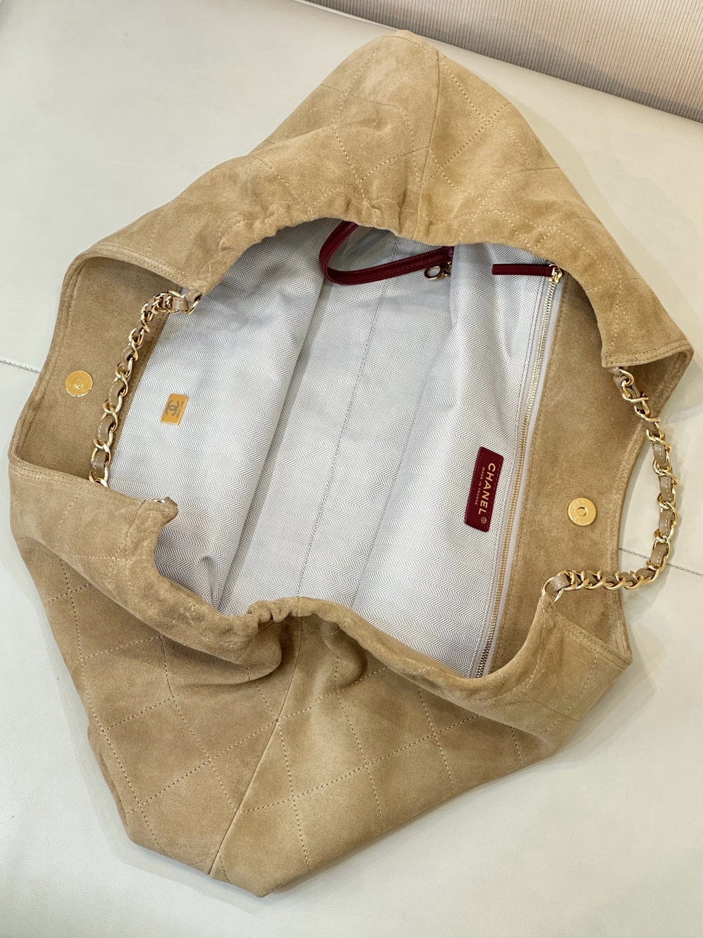 Chanel Maxi Cabas Hobo Bag in Suede