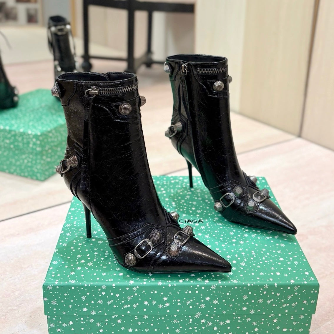 Balenciaga Cagole Leather Boots