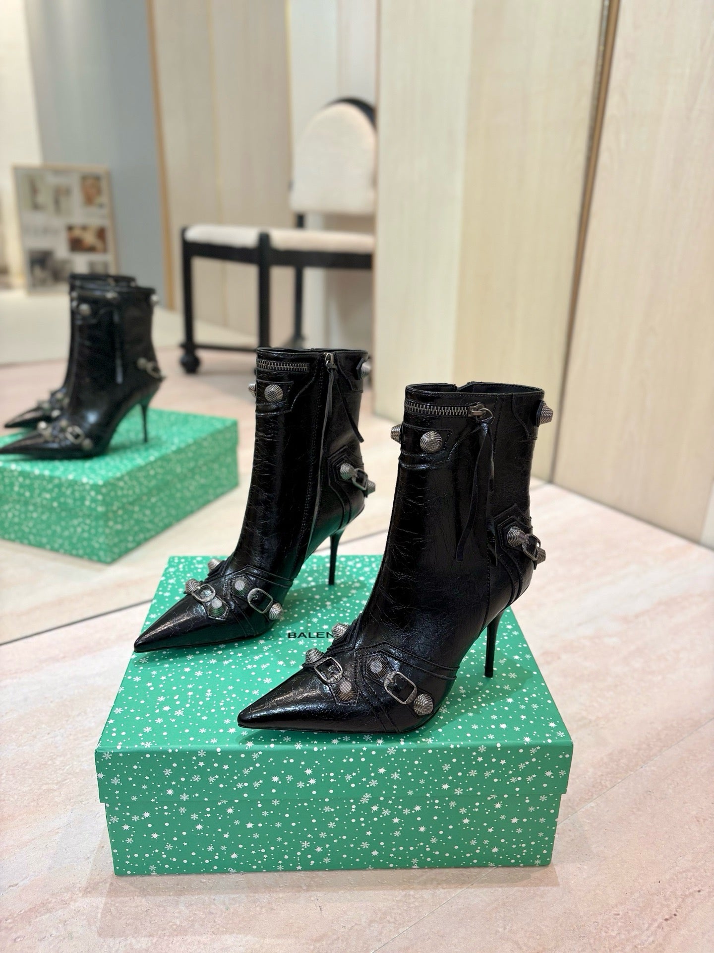 Balenciaga Cagole Leather Boots