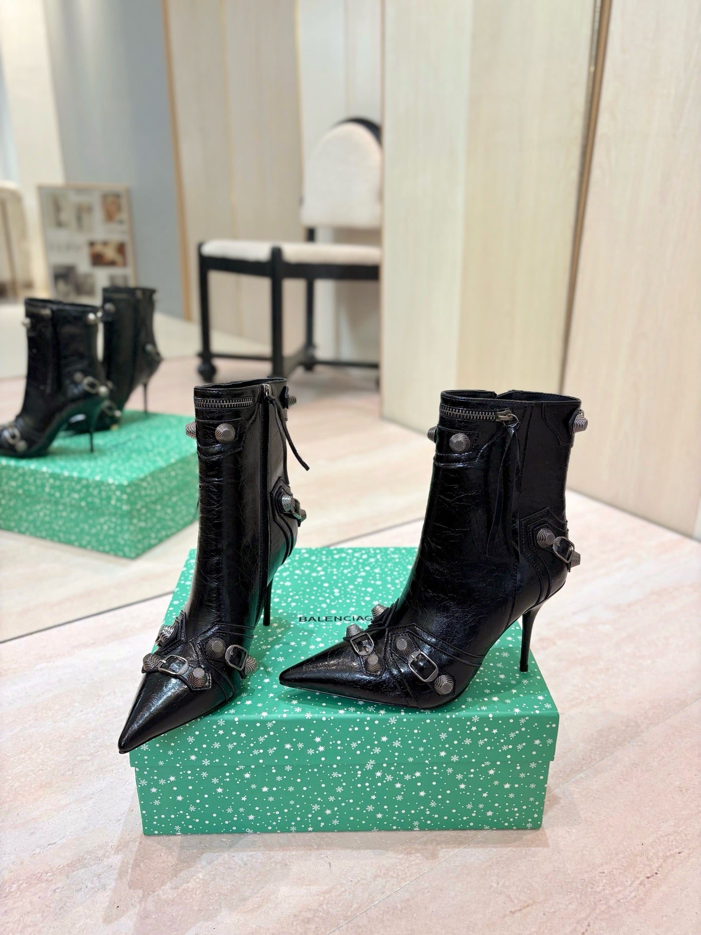 Balenciaga Cagole Leather Boots