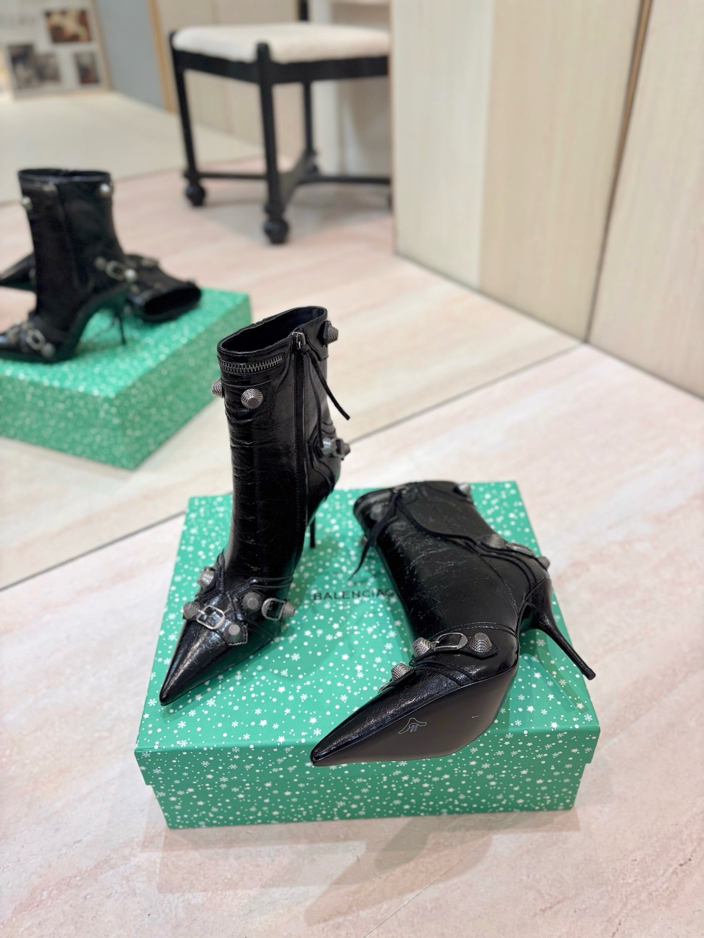 Balenciaga Cagole Leather Boots