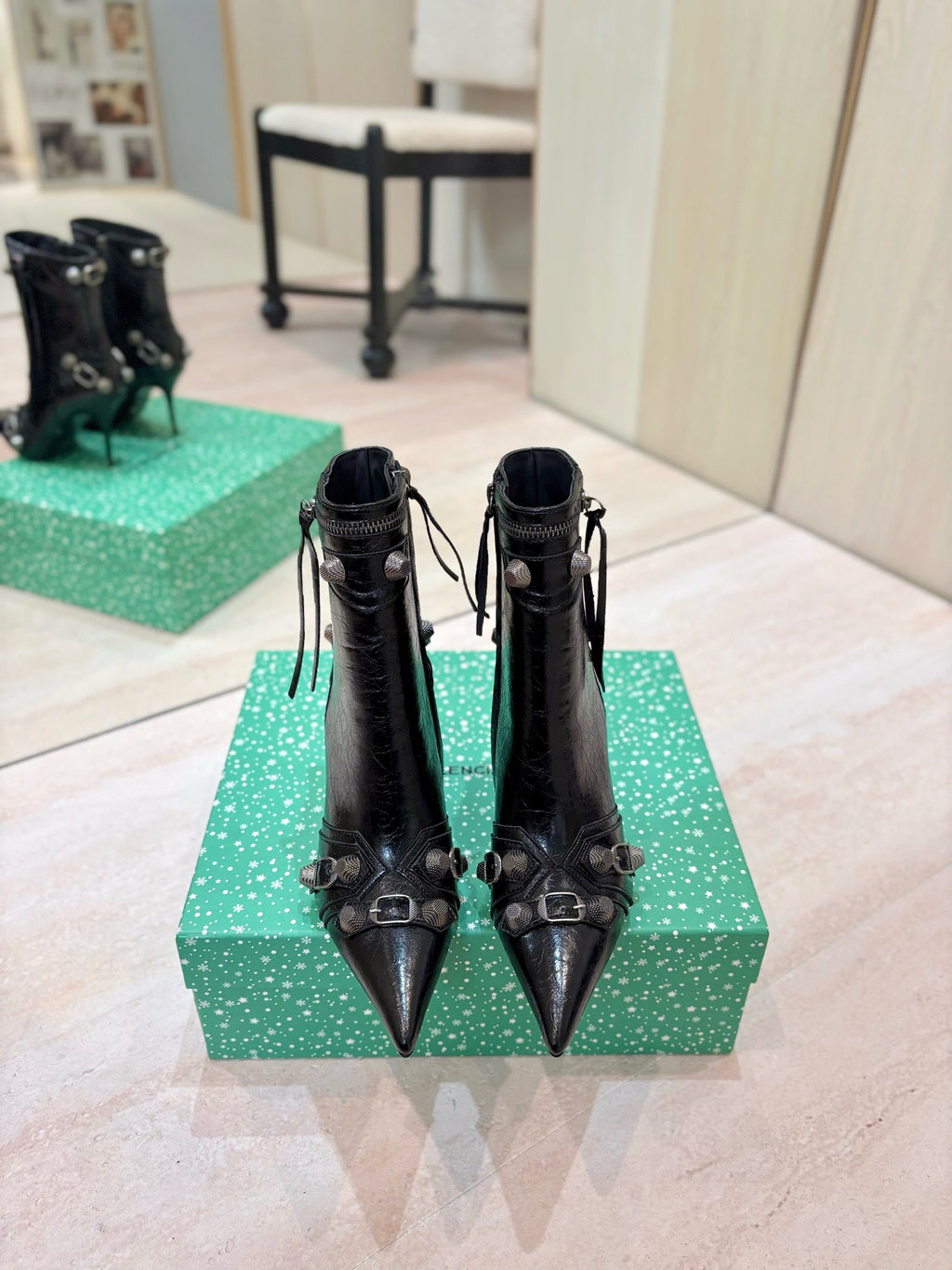 Balenciaga Cagole Leather Boots