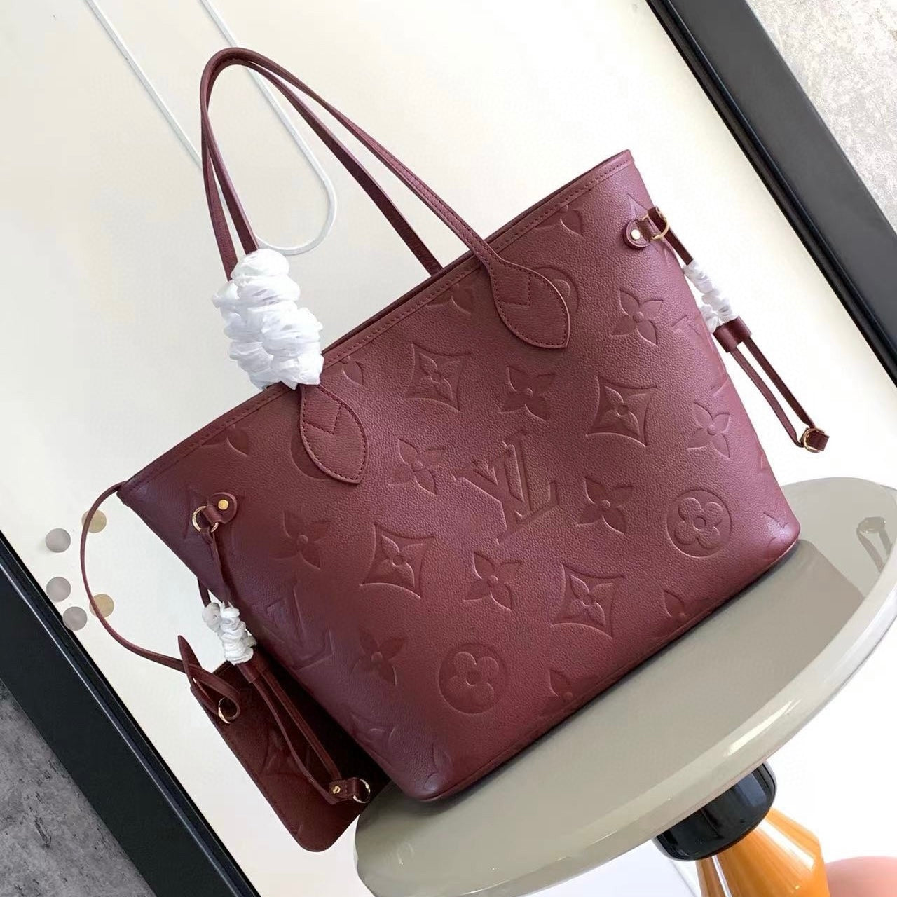 LV Neverfull MM In Embossed Monogram Empreinte Leather M25855