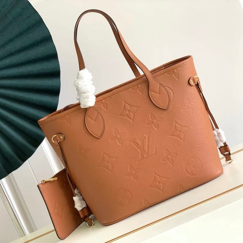 LV Neverfull MM In Embossed Monogram Empreinte Leather M25855