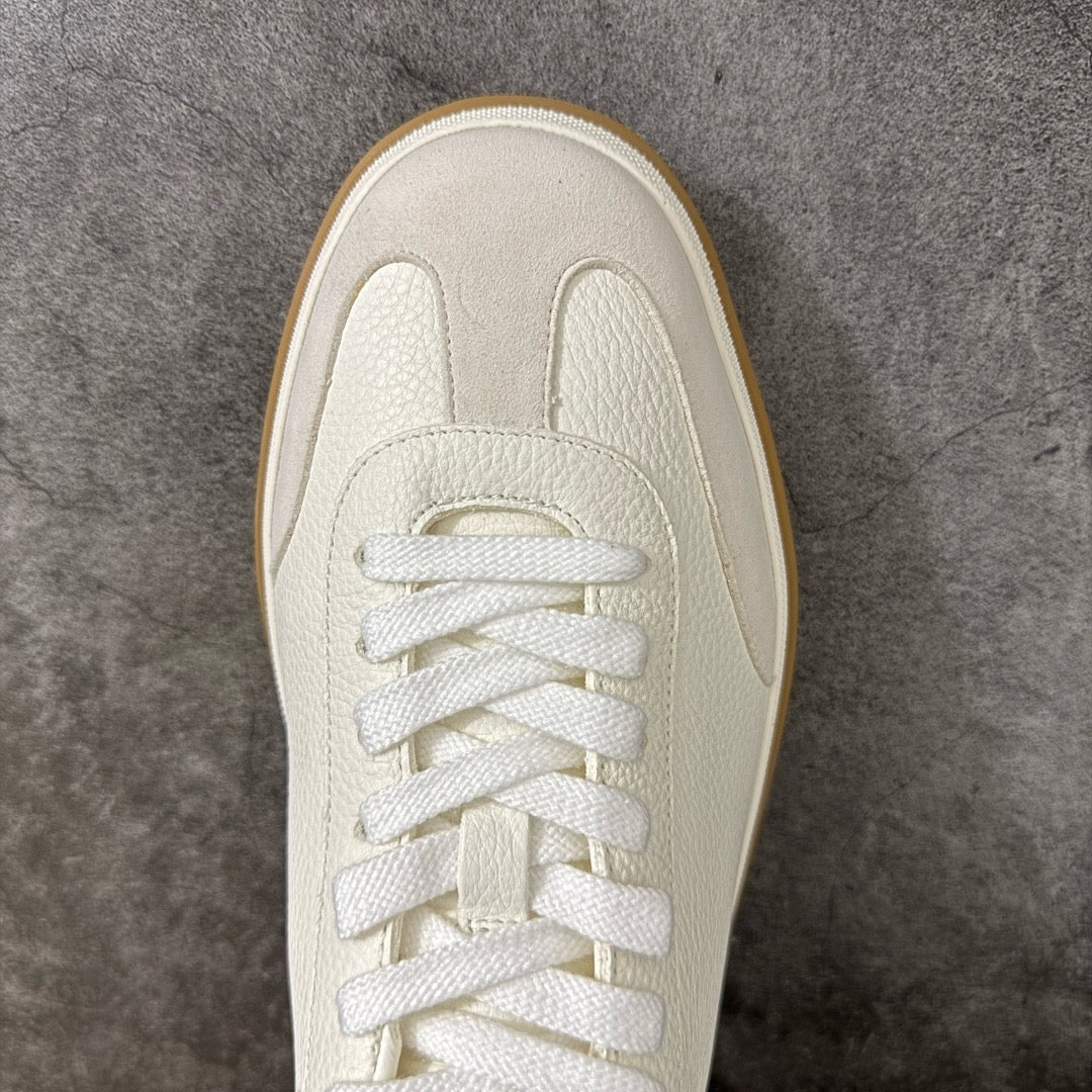 Loro Piana Tennis Walk Suede-Trimmed Leather Sneakers