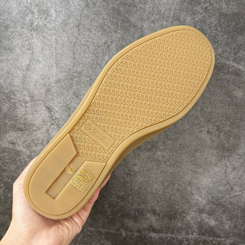 Loro Piana Tennis Walk Suede-Trimmed Leather Sneakers
