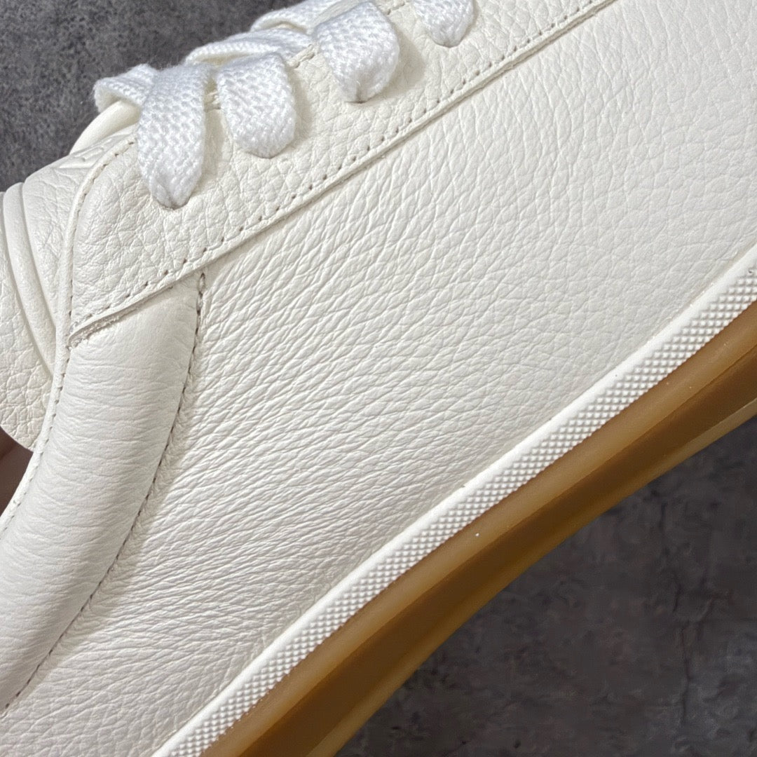 Loro Piana Tennis Walk Suede-Trimmed Leather Sneakers