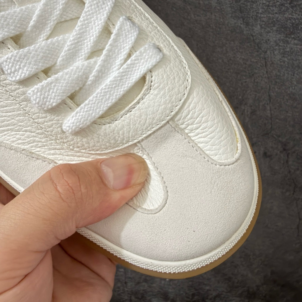 Loro Piana Tennis Walk Suede-Trimmed Leather Sneakers