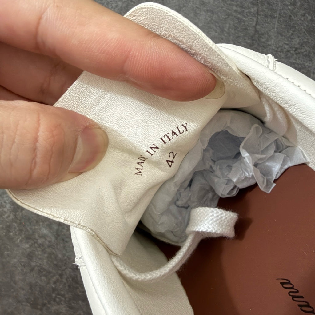 Loro Piana Tennis Walk Suede-Trimmed Leather Sneakers