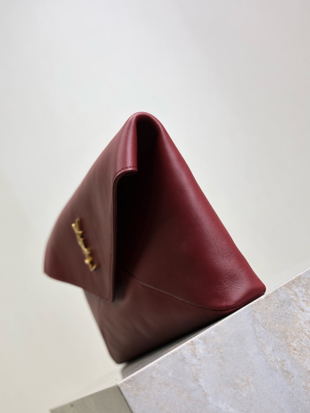 Saint Laurent Cassandre Large Envelope Pouch in Shiny Leather