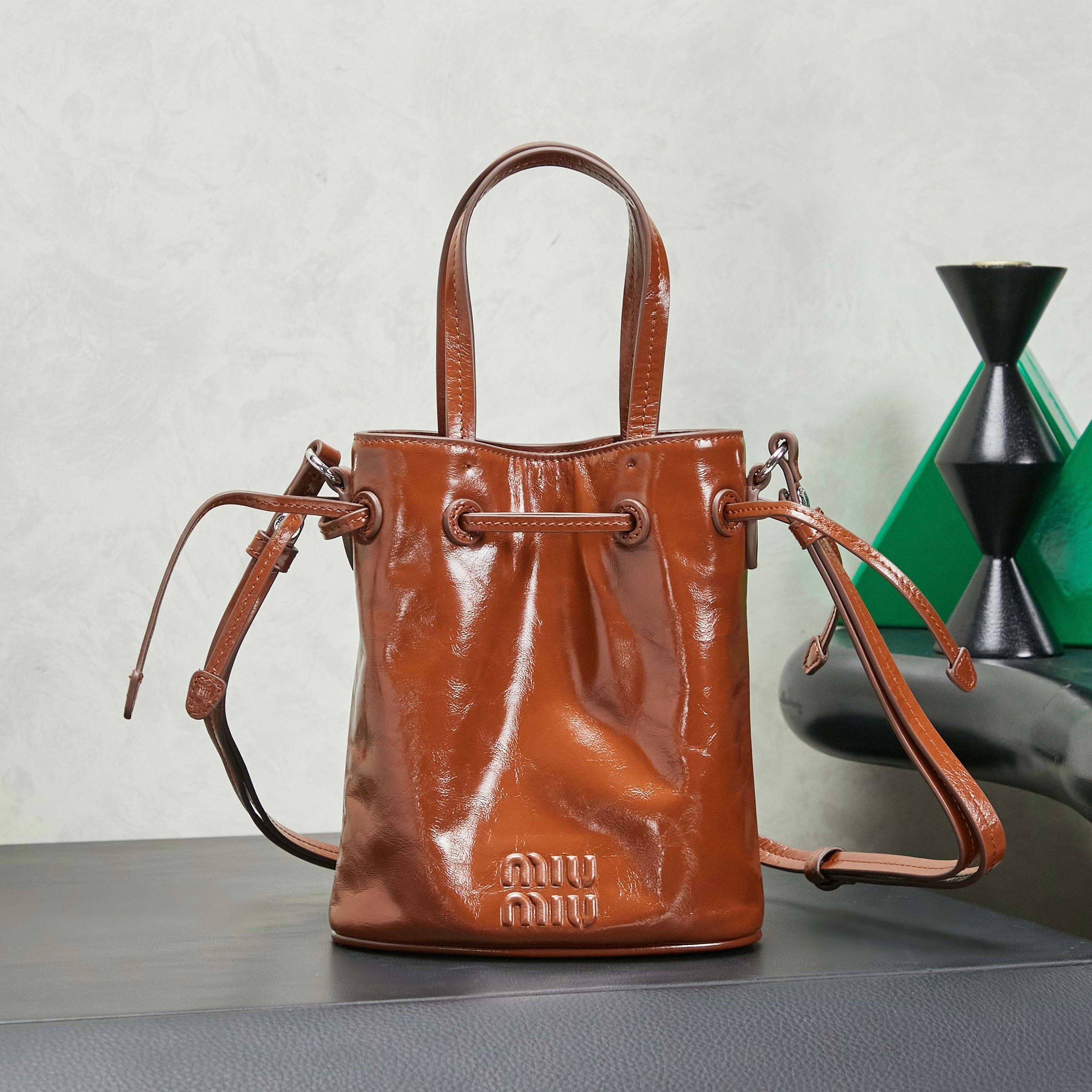 Miu Miu Shiny Leather Pouch