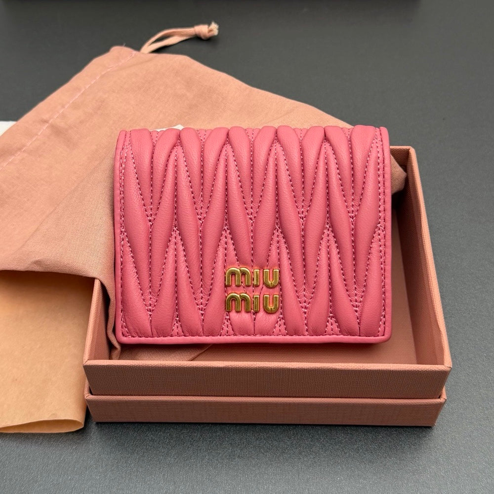 Miu Miu Small Matelassé Nappa Leather Wallet
