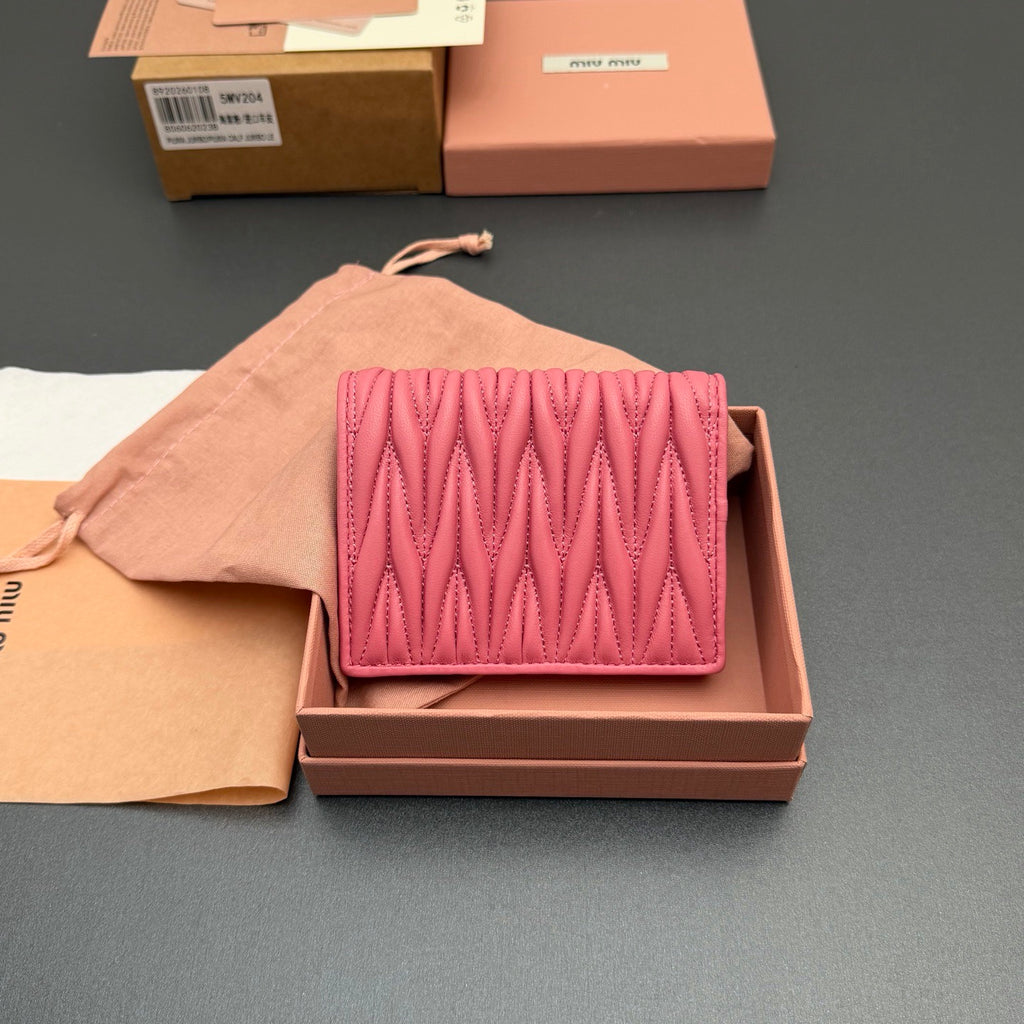 Miu Miu Small Matelassé Nappa Leather Wallet
