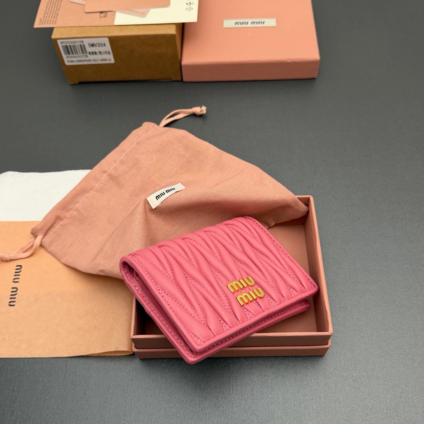 Miu Miu Small Matelassé Nappa Leather Wallet