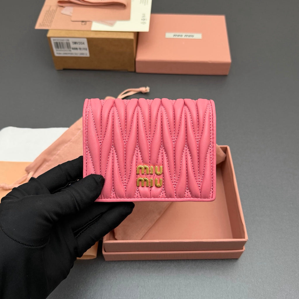Miu Miu Small Matelassé Nappa Leather Wallet