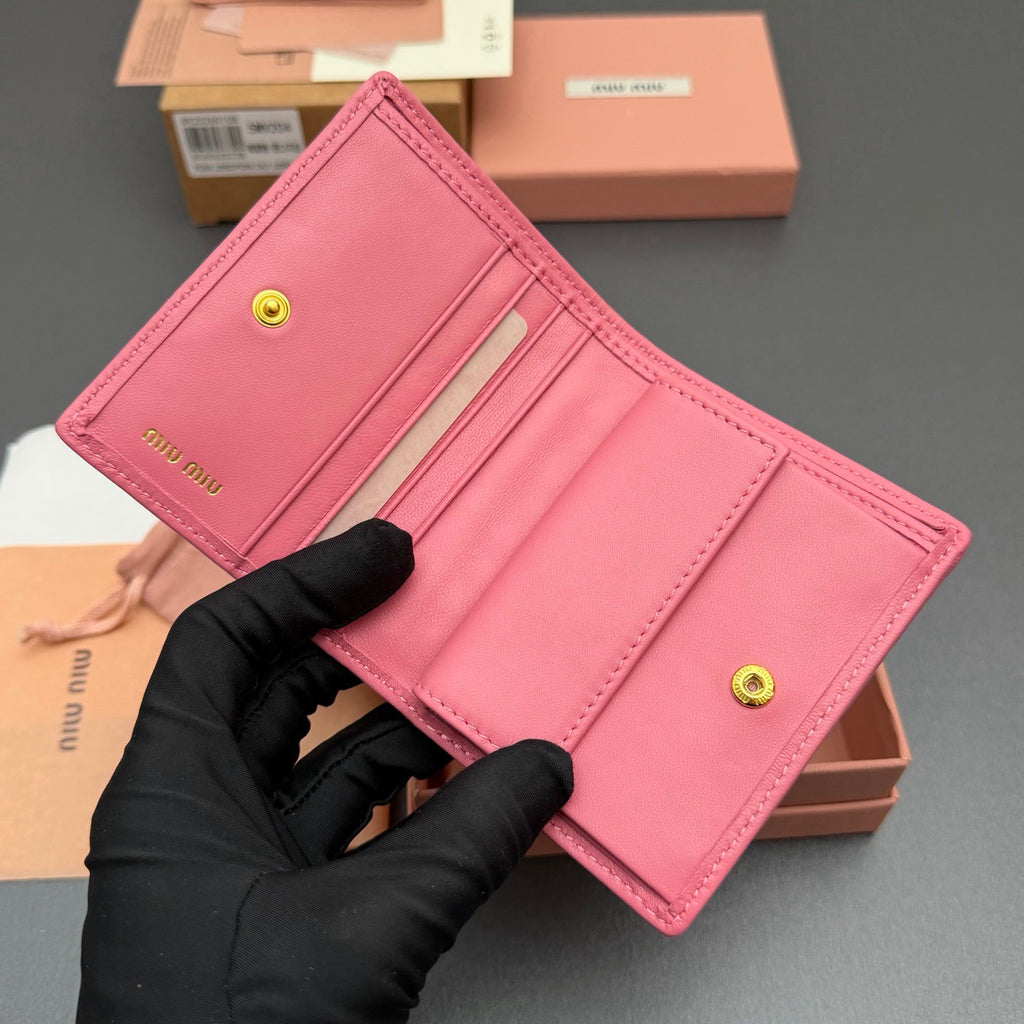 Miu Miu Small Matelassé Nappa Leather Wallet