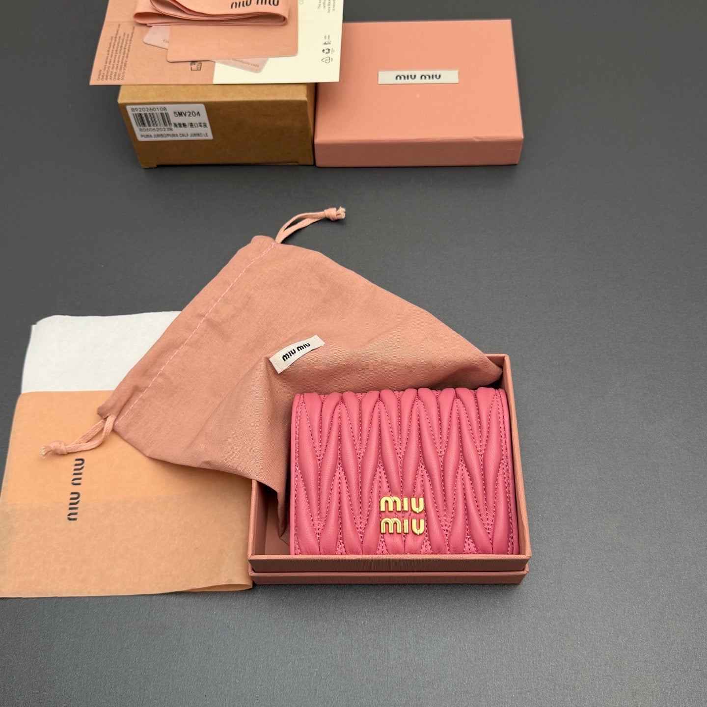 Miu Miu Small Matelassé Nappa Leather Wallet