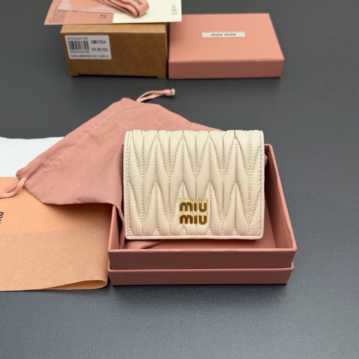 Miu Miu Small Matelassé Nappa Leather Wallet