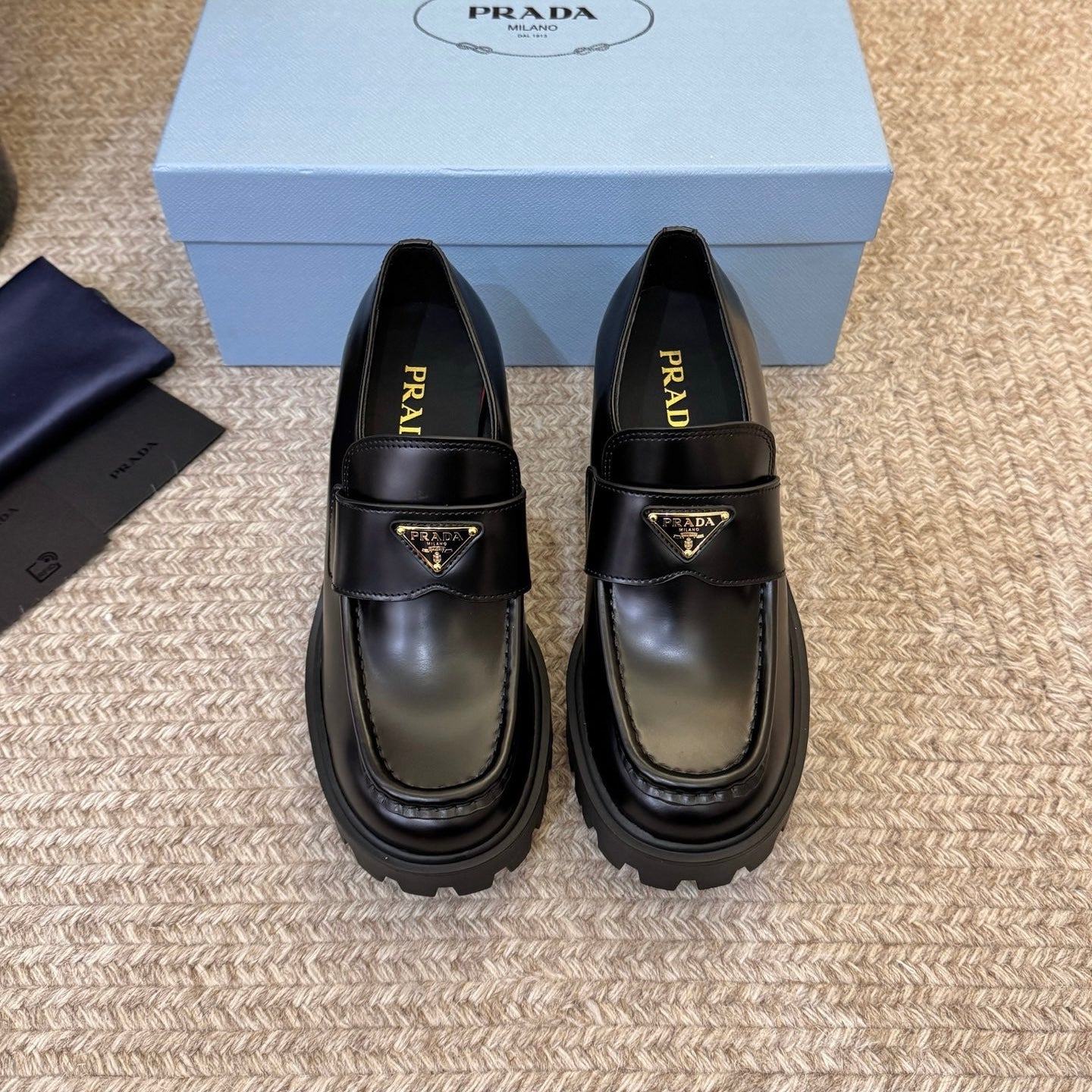 Prada Lug Sole Loafers Pump in Calfskin