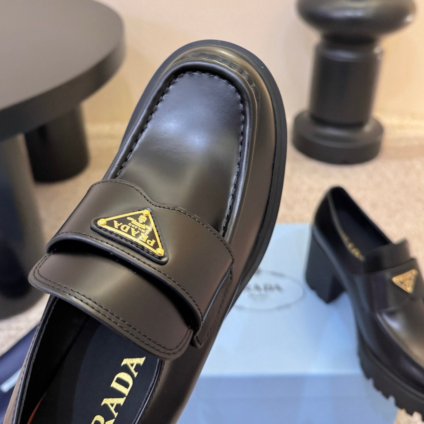 Prada Lug Sole Loafers Pump in Calfskin