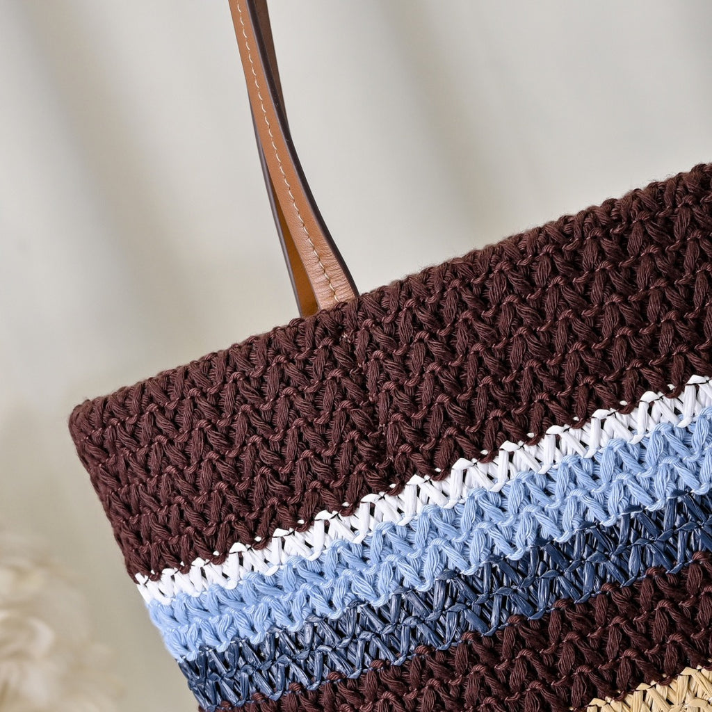 Miu Miu Raffia-Effect Woven Tote Bag 5BG248