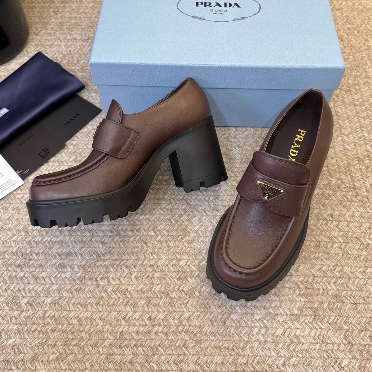 Prada Lug Sole Loafers Pump in Calfskin