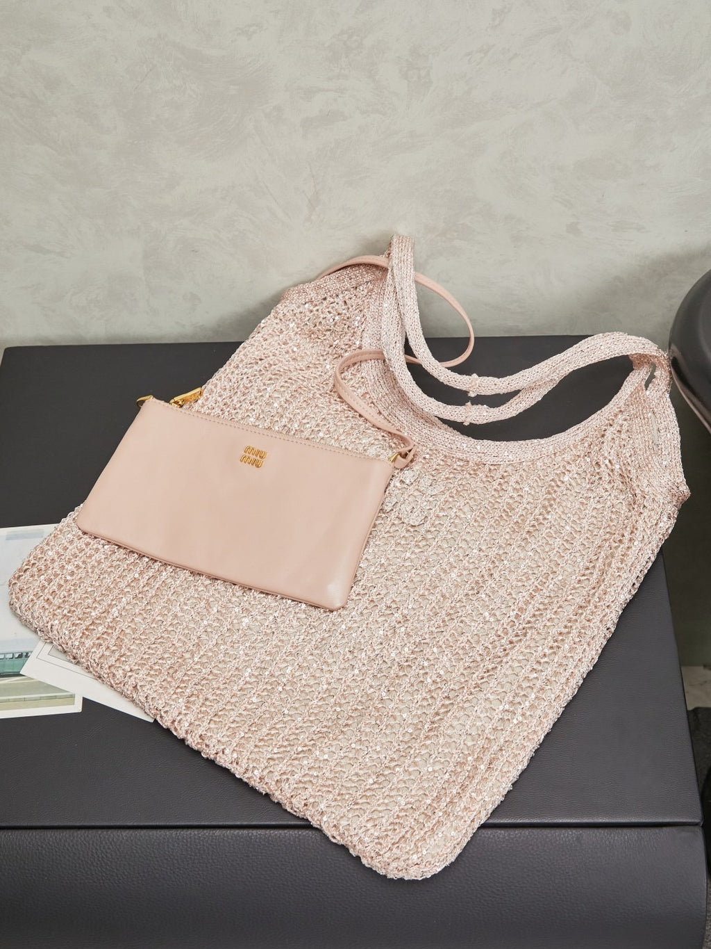 Miu Miu Ivy Sequin Mesh Bag