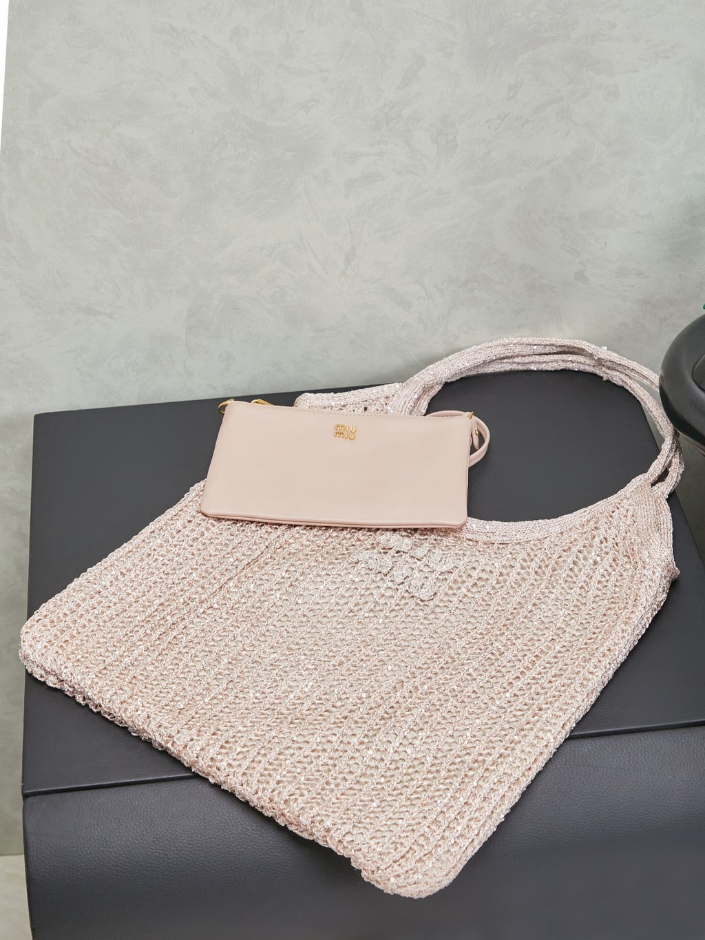 Miu Miu Ivy Sequin Mesh Bag