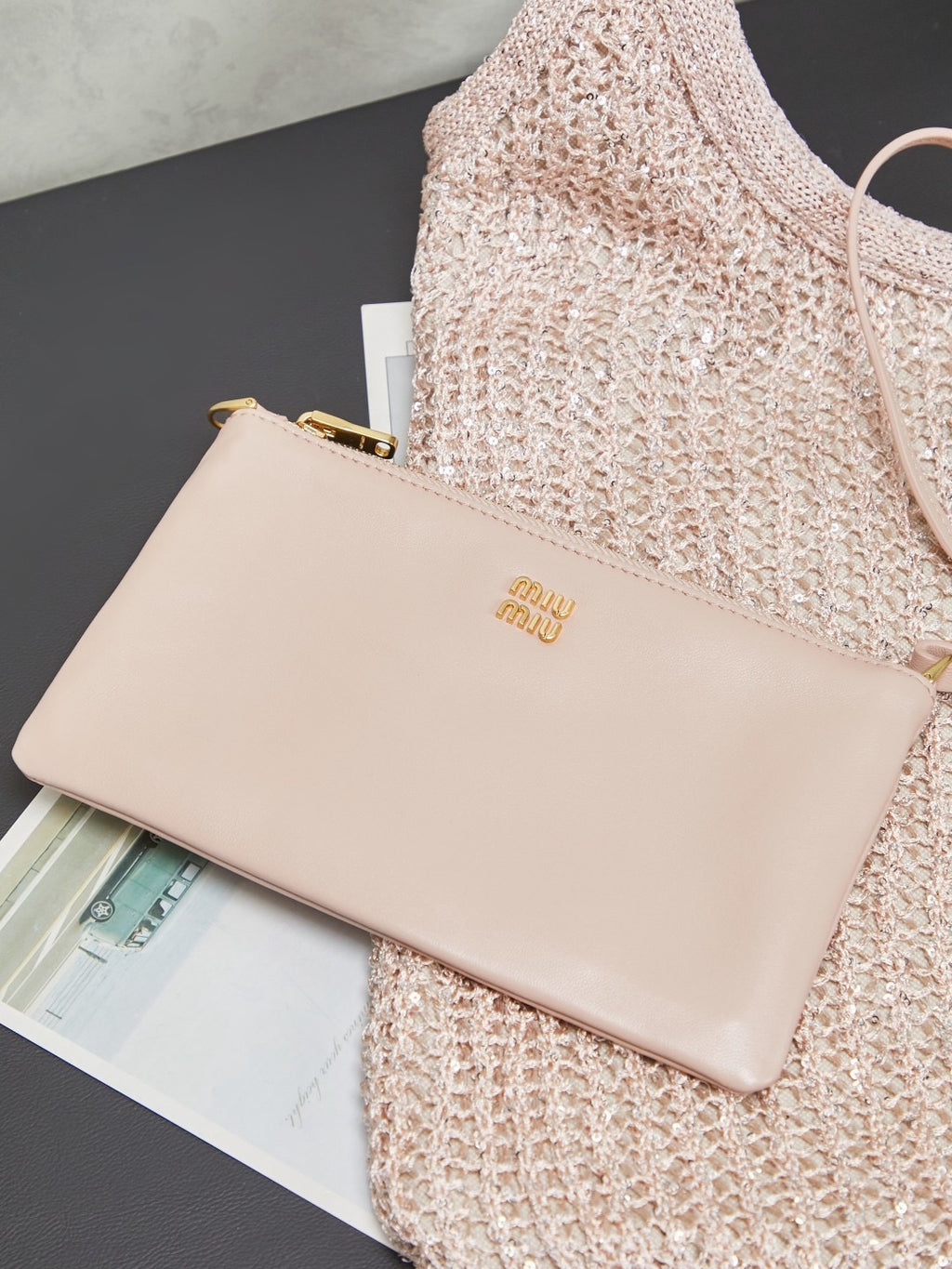 Miu Miu Ivy Sequin Mesh Bag