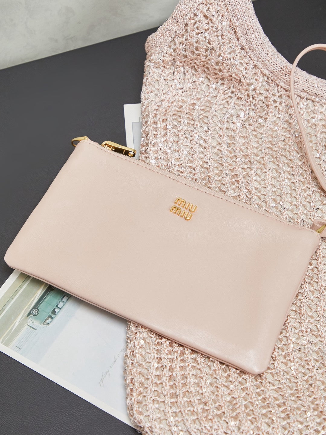 Miu Miu Ivy Sequin Mesh Bag